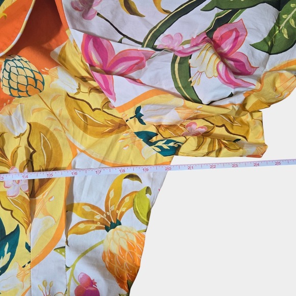 FARM Rio Tropical Floral Puff Sleeve Button Front Mini Dress L Resortwear NWT - Picture 10 of 13